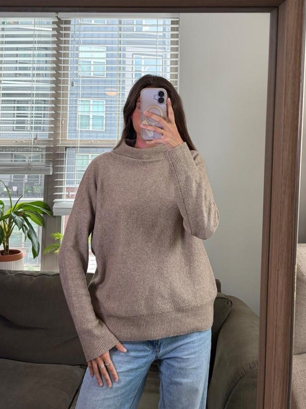 Joie tan turtleneck oversized sweater